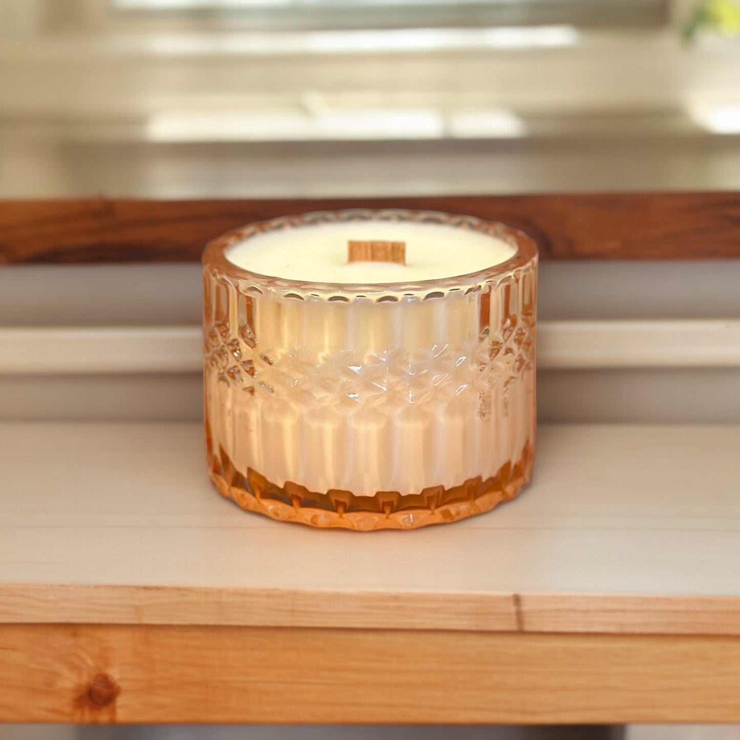 Luxe 7 oz Candle - Peach Glass Vessel