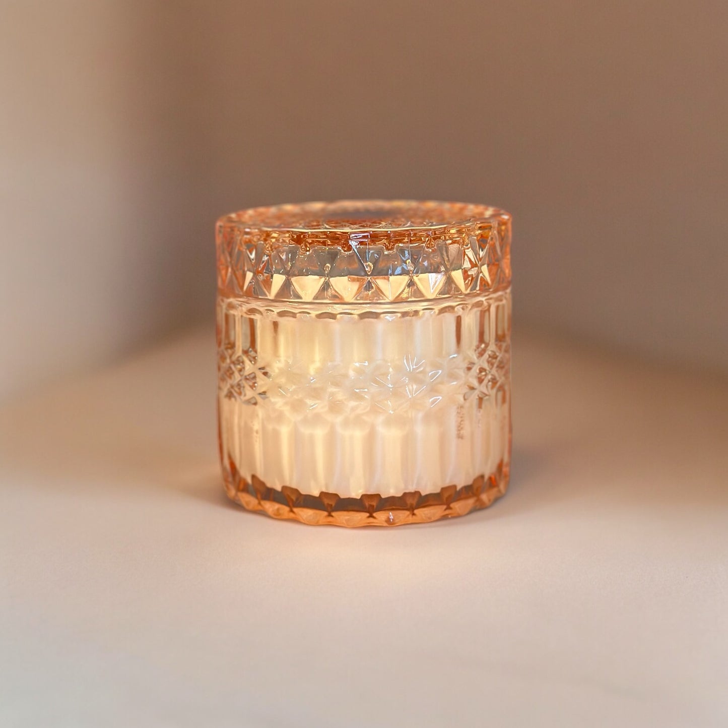 Luxe 7 oz Candle - Peach Glass Vessel